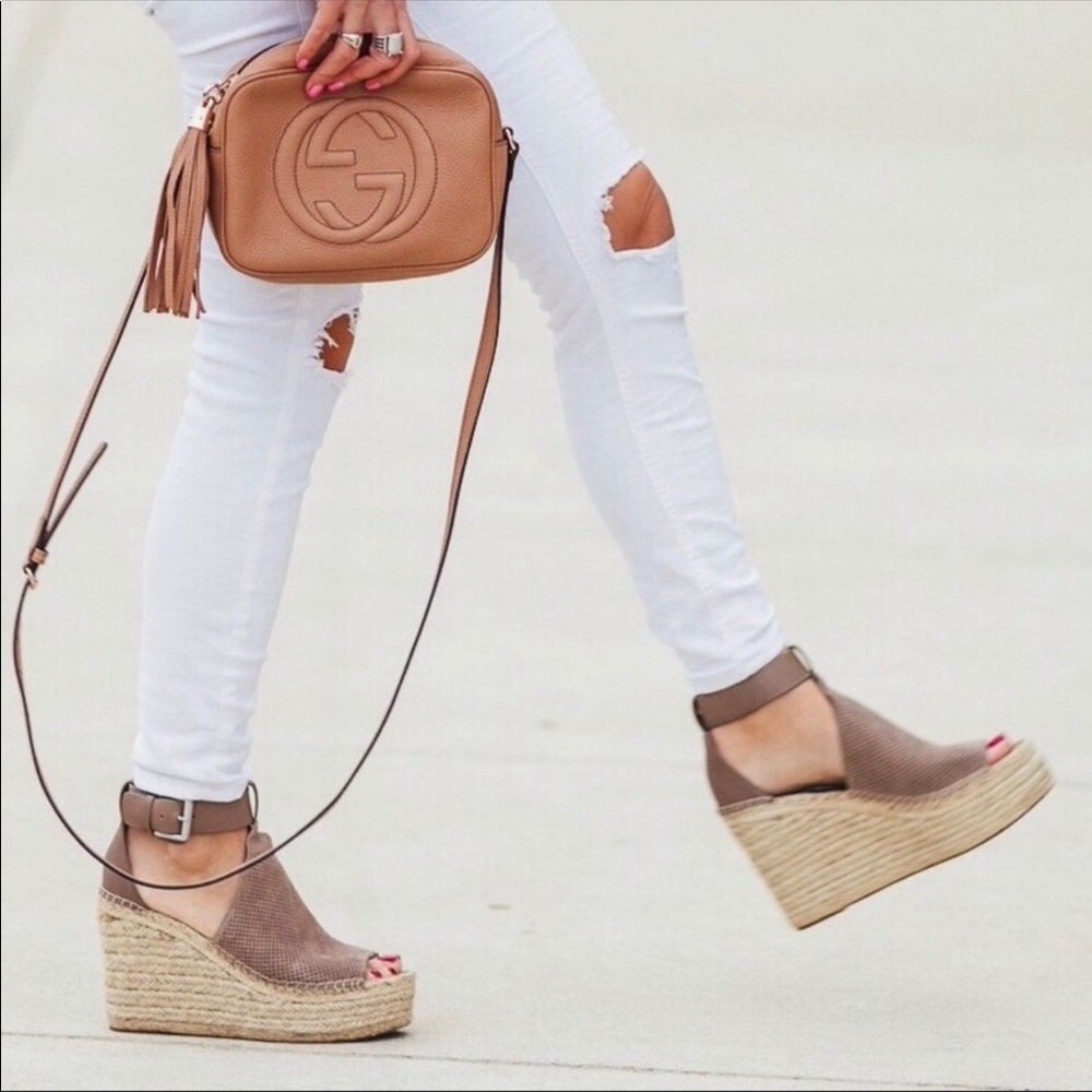 Marc Fisher Annie Perforated Espadrille Wedges 8.5